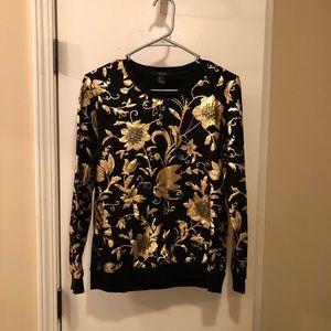 Forever 21 Black & Gold Floral Sweatshirt
